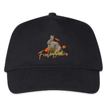 Frohe Ostern Osterhase - Kinder Basecap - Schwarz - Vorne
