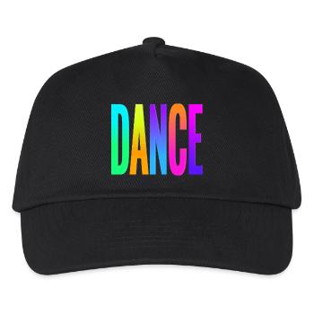 Rainbow Gradient Dance Typography - Kids’ Baseball Cap - black - Front