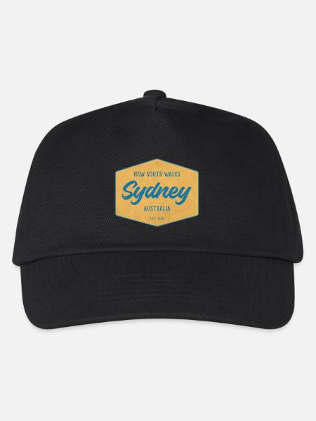 Sydney Vintage Reiseziel Badge - Kinder Basecap - Schwarz