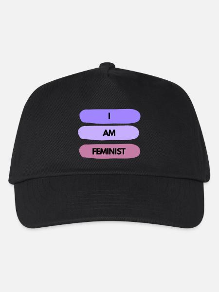💜✊ I AM FEMINIST – Statement Shirt - Kinder Basecap - Schwarz