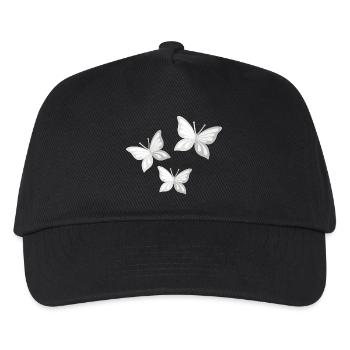 Schmetterling; Schmetterling - Kinder Basecap - Schwarz - Vorne