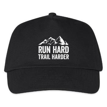 Run Hard. Trail Harder - Kids’ Baseball Cap - black - Front