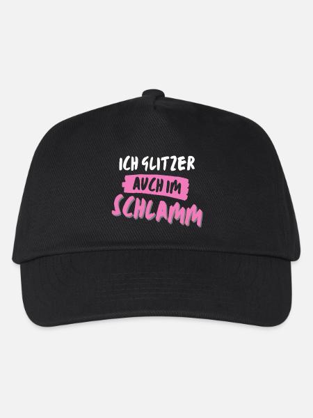 muddy run glitzer im schlamm Team Frauenlauf mud - Kinder Basecap - Schwarz