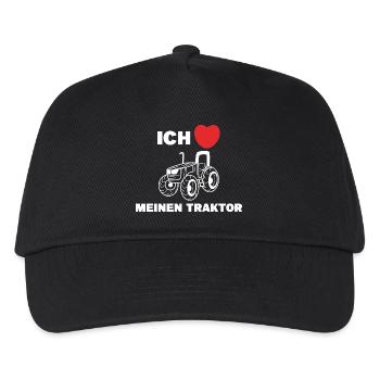 Herz Statement Ich Liebe Traktor Landmaschinen - Kinder Basecap - Schwarz - Vorne