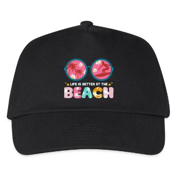 Sommerferien, Sommer, Hallo Sommer - Kinder Basecap - Schwarz - Vorne