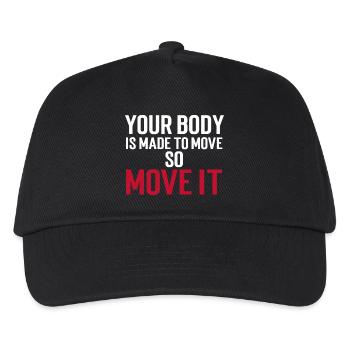 Your Body Is Made To Move - So Move It Weiss/Rot - Kinder Basecap - Schwarz - Vorne