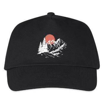Sunset Peak Silhouette - Kinder Basecap - Schwarz - Vorne