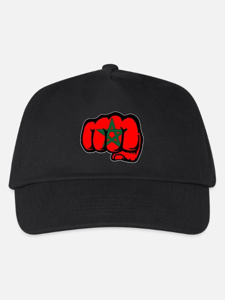 Drapeau du Maroc main poing - Casquette de baseball Enfant - noir