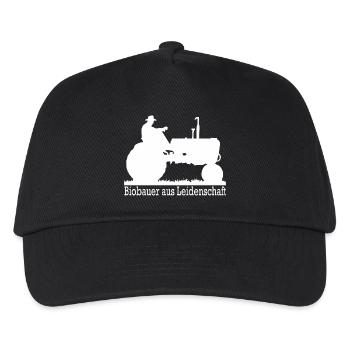Biobauer aus Leidenschaft Landwirt Geschenk - Kinder Basecap - Schwarz - Vorne