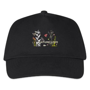 Nature Love Wiese mit Insekten - Kinder Basecap - Schwarz - Vorne