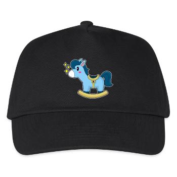 Süßes Schaukelpferd - Kinder Basecap - Schwarz - Vorne