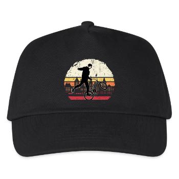 Sunset BMX Wheelie Silhouette - Kids’ Baseball Cap - black - Front