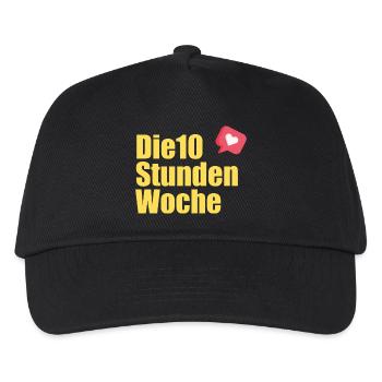 die 10 Stunden Woche Logo - Kinder Basecap - Schwarz - Vorne