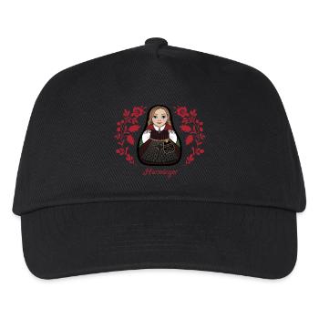 Harmångerstinta mit Blumen - Kinder Basecap - Schwarz - Vorne