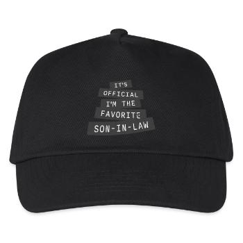 It's Official I'm The Favorite Son-In-Law Spruch - Kinder Basecap - Schwarz - Vorne