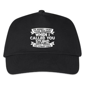 Es tut mir leid, dass ich deine Gefühle verletzt habe, ich habe dich dumm genannt - Kinder Basecap - Schwarz - Vorne