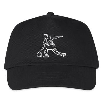 Bowler Skizze - Kinder Basecap - Schwarz - Vorne