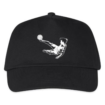 Fußballer Junge - Kinder Basecap - Schwarz - Vorne