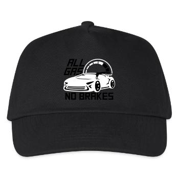 All Gas No Brakes Spruch Liebe Rennauto Fahren - Kinder Basecap - Schwarz - Vorne
