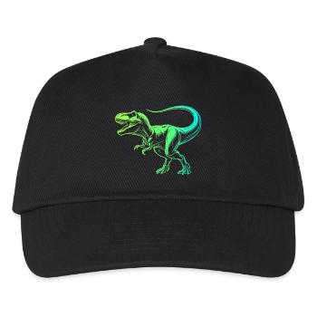 Dinosaurier Tyrannosaurus Rex, Blaugrün T-Rex - Kinder Basecap - Schwarz - Vorne