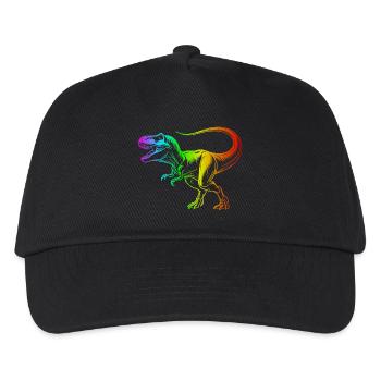 Tyrannosaurus Rex Dinosaurier, Regenbogen T-Rex - Kinder Basecap - Schwarz - Vorne