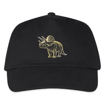 Triceratops-Dinosaurier-Zeichnung - Kinder Basecap - Schwarz - Vorne