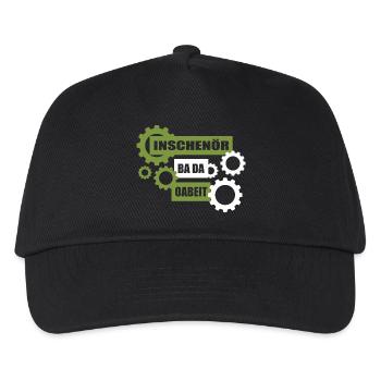 Inschenör ba da Oabeit, engineer at work - Kids’ Baseball Cap - black - Front