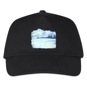 Mountain in snow with dirty effect - Kids’ Baseball Cap - black - Front