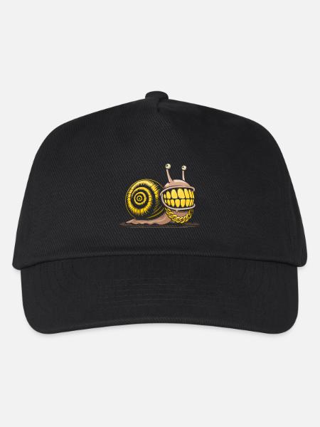 Schnecken-Bling-Bling-HipHop - Kinder Basecap - Schwarz