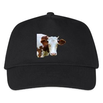 lustige Kuh Kuhkopf Geschenk Bauern Landwirte - Kinder Basecap - Schwarz - Vorne