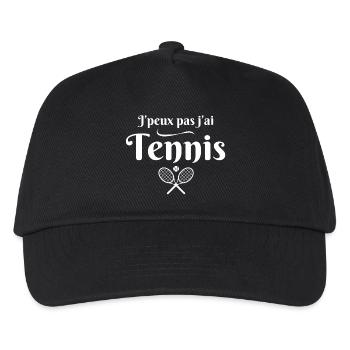 Tennis, Tennisfan, Tennisschläger - Kinder Basecap - Schwarz - Vorne