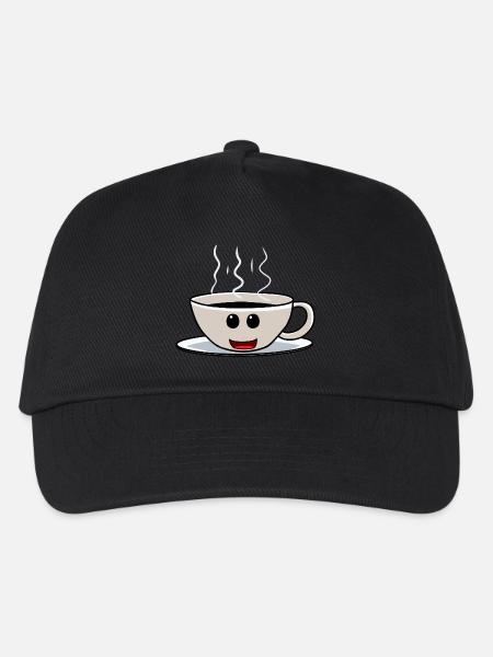 Guten Morgen Kaffee Koffein Kaffeetasse freundlich - Kinder Basecap - Schwarz