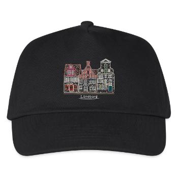 Lüneburg, Häuserzeile Hafen, Norddeutschland - Kinder Basecap - Schwarz - Vorne