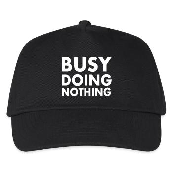 busy doing nothing - Kids’ Baseball Cap - black - Front