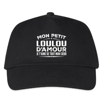 Loulou Geschenk der Liebe Ich liebe dich von ganzem Herzen - Kinder Basecap - Schwarz - Vorne