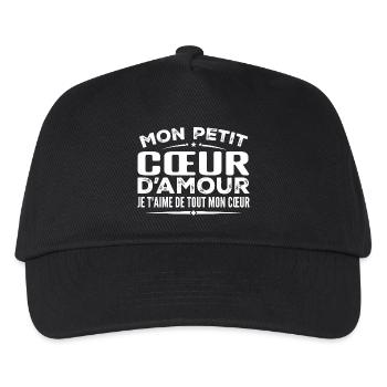 Cadeau cœur d'amour je t'aime de tout mon cœur - Casquette de baseball Enfant - noir - Devant