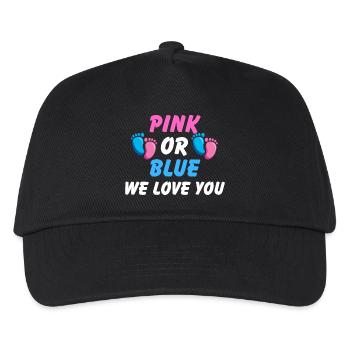 Pink or blue, gender reveal unisex t-shirt - Kids’ Baseball Cap - black - Front