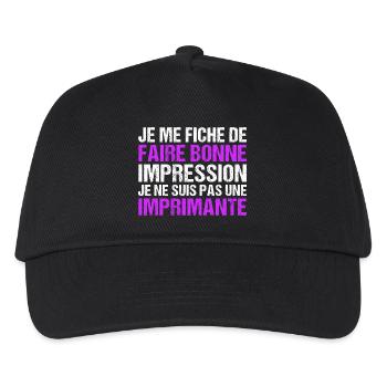 Je me fiche de faire bonne impression humour - Casquette de baseball Enfant - noir - Devant