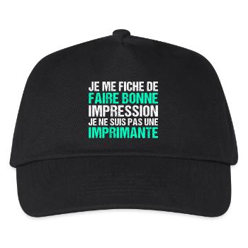 Je me fiche de faire bonne impression humour - Casquette de baseball Enfant - noir - Devant
