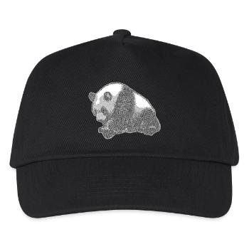 Panda groß - Kinder Basecap - Schwarz - Vorne