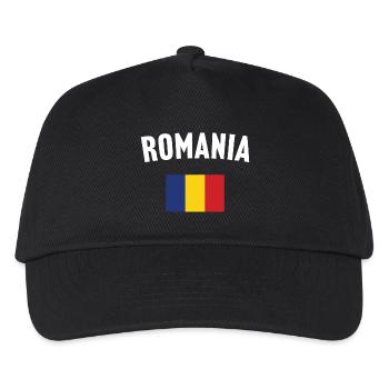 Rumänien Flagge - Kinder Basecap - Schwarz - Vorne
