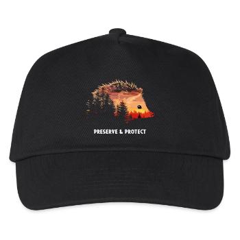 Preserve & Protect Hedgehog Animal Forest Nature Environment - Kids’ Baseball Cap - black - Front
