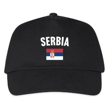 Serbien Flagge - Kinder Basecap - Schwarz - Vorne