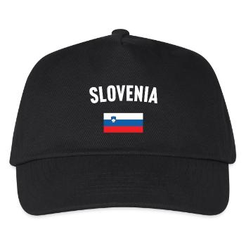 Slowenien Flagge - Kinder Basecap - Schwarz - Vorne