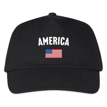 Amerika Flagge - Kinder Basecap - Schwarz - Vorne