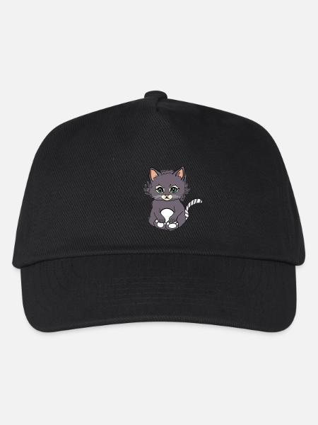 Katze - Kinder Basecap - Schwarz