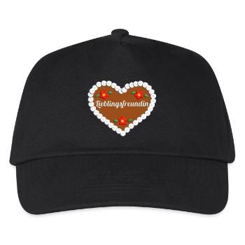 Lieblingsfreundin Lebkuchenherz Freundin Geschenk - Kinder Basecap - Schwarz - Vorne
