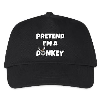 Pretend I'm a Donkey – Einfaches Esel-Kostüm - Kinder Basecap - Schwarz - Vorne