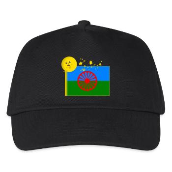 Roma Flagge - Kinder Basecap - Schwarz - Vorne