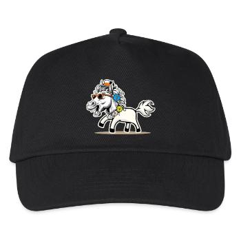 funny funny funny horse horses horse horse kids kid - Kids’ Baseball Cap - black - Front